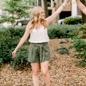 Banana Republic High Waist Olive Shorts